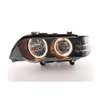 Faros Delanteros Angel Eyes Set  Bmw X5 E53  00-03, Negro Fk Automotive