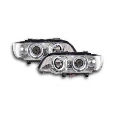 Faros Delanteros Set Angel Eyes Bmw X5 E53  98-02, Cromado Fk Automotive