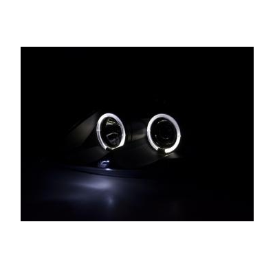 Faros Delanteros Set Angel Eyes Ford Fiesta Modelo Mk6  03-07 Negro Fk Automotive