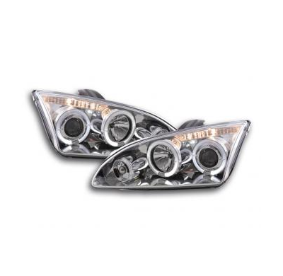 Faros Delanteros Angel Eyes Set Ford Focus 2  05-08 Cromado Fk Automotive