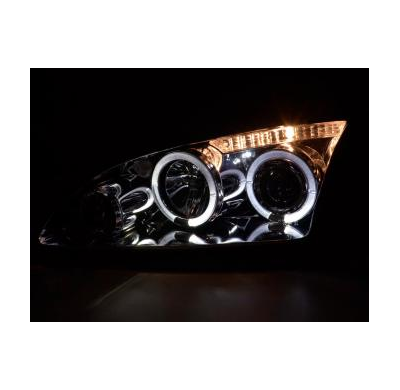 Faros Delanteros Angel Eyes Set Ford Focus 2  05-08 Cromado Fk Automotive