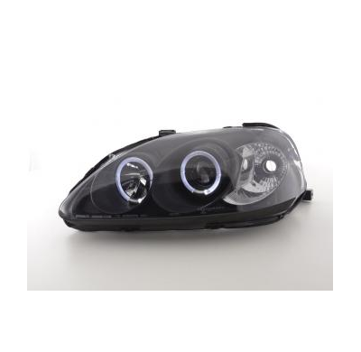 Faros Delanteros Set Angel Eyes Honda Civic Coupe/Civic 4-Ptas.  99-00 Negro Fk Automotive