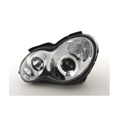 Faros Delanteros Set Angel Eyes Mercedes Clase C Modelo W203  00-07 Cromado Fk Automotive