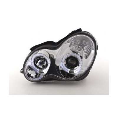 Faros Delanteros Set Angel Eyes Mercedes Clase C Modelo W203  00-07 Cromado Fk Automotive