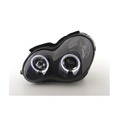 Faros Delanteros Set Angel Eyes Mercedes Clase C Modelo W203  00-07 Negro Fk Automotive