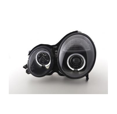 Faros Delanteros Set Angel Eyes Mercedes Clase E Modelo W210  97-01 Negro Fk Automotive