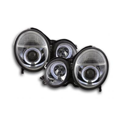 Faros Delanteros Set Angel Eyes Mercedes Clase E Modelo W210  97-01 Cromado Fk Automotive