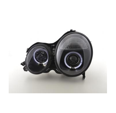 Faros Delanteros Set Angel Eyes Mercedes Clase E Modelo W210  99-01 Negro Fk Automotive