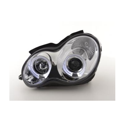 Faros Delanteros Set Angel Eyes Mercedes Clase C Modelo W203  00-07 Cromado Fk Automotive