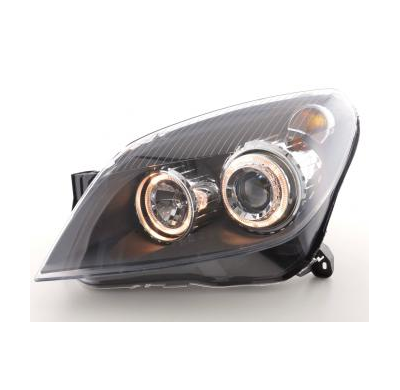 Faros Delanteros Angel Eyes Set  Opel Astra Modelo H  04-10 Negro Fk Automotive