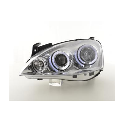 Faros Delanteros Set Angel Eyes Opel Corsa Modelo C  01-06 Cromado Fk Automotive