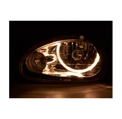 Faros Delanteros Angel Eyes Set Opel Corsa B  93-00 Cromado Fk Automotive Rhd