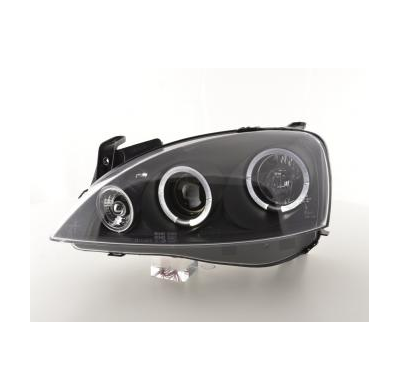Faros Delanteros Set Angel Eyes Opel Corsa Modelo C  01-06 Negro Fk Automotive