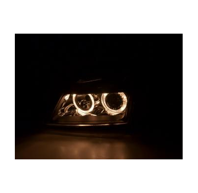 Faros Delanteros Angel Eyes Set  Opel Vectra Modelo C  02-04 Negro Fk Automotive