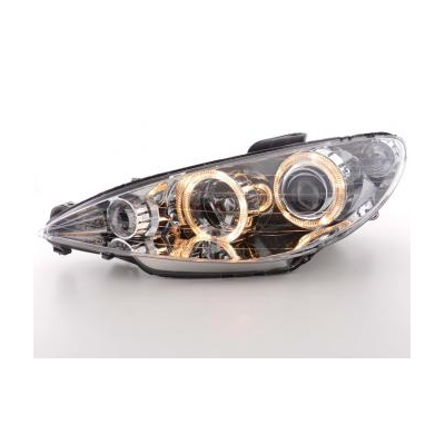 Faros Delanteros Angel Eyes Set  Peugeot 206  98-03 Cromado Fk Automotive