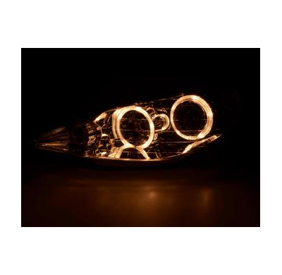 Faros Delanteros Angel Eyes Set  Peugeot 206  98-03 Cromado Fk Automotive