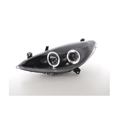 Faros Delanteros Set Angel Eyes Peugeot 307  01-06 Negro Fk Automotive