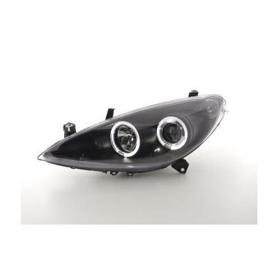 Faros Delanteros Set Angel Eyes Peugeot 307  01-06 Negro Fk Automotive