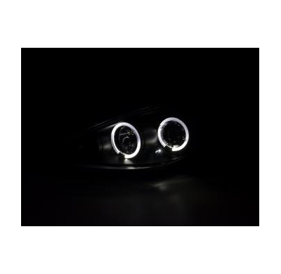 Faros Delanteros Set Angel Eyes Peugeot 307  01-06 Negro Fk Automotive