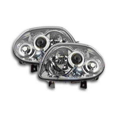 Faros Delanteros Set Angel Eyes Renault Clio Modelo B  98-01 Cromado Fk Automotive