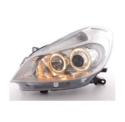Faros Delanteros Angel Eyes Set  Renault Clio Modelo R  05- Cromado Fk Automotive