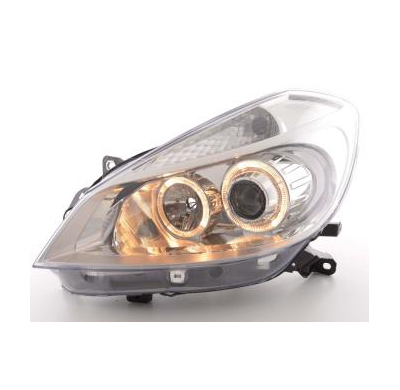 Faros Delanteros Angel Eyes Set  Renault Clio Modelo R  05- Cromado Fk Automotive