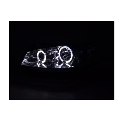 Faros Delanteros Set Angel Eyes Renault Megane 2 3/5-Ptas.  03-06 Cromado Fk Automotive