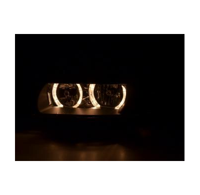 Faros Delanteros Angel Eyes Set  Seat Leon/Toledo Modelo 1m  99-05 Negro Fk Automotive