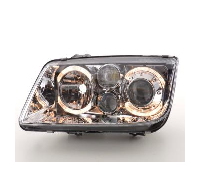Faros Delanteros Angel Eyes Set  Vw Bora Modelo 1j  98-04 Cromado Fk Automotive