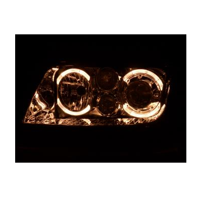 Faros Delanteros Angel Eyes Set  Vw Bora Modelo 1j  98-04 Cromado Fk Automotive