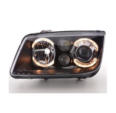 Faros Delanteros Angel Eyes Set  Vw Bora Modelo 1j  98-04 Negro Fk Automotive