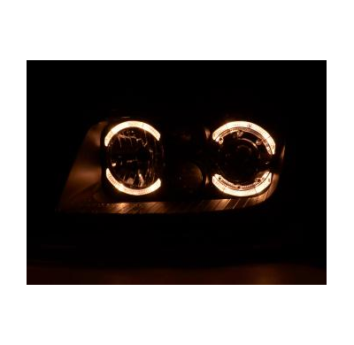 Faros Delanteros Angel Eyes Set  Vw Bora Modelo 1j  98-04 Negro Fk Automotive