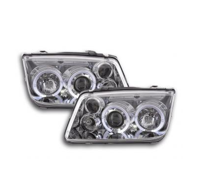 Faros Delanteros Set Angel Eyes Vw Bora Modelo 1j  98-05 Cromado Fk Automotive