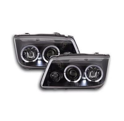 Faros Delanteros Set Angel Eyes Vw Bora Modelo 1j  98-05 Negro Fk Automotive
