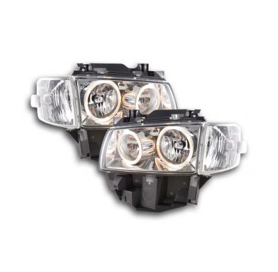 Faros Delanteros Angel Eyes Set  Vw Bus Modelo T4  97-02 Cromado Fk Automotive