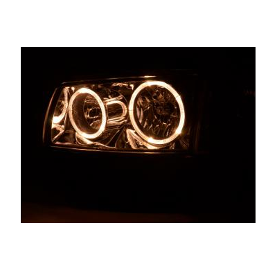Faros Delanteros Angel Eyes Set  Vw Bus Modelo T4  97-02 Cromado Fk Automotive