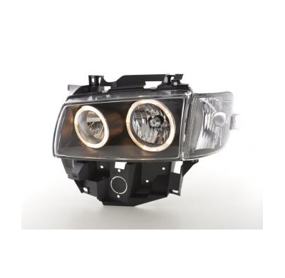 Faros Delanteros Angel Eyes Set  Vw Bus Modelo T4  97-02 Negro Fk Automotive