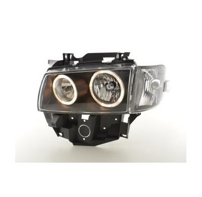 Faros Delanteros Angel Eyes Set  Vw Bus Modelo T4  97-02 Negro Fk Automotive