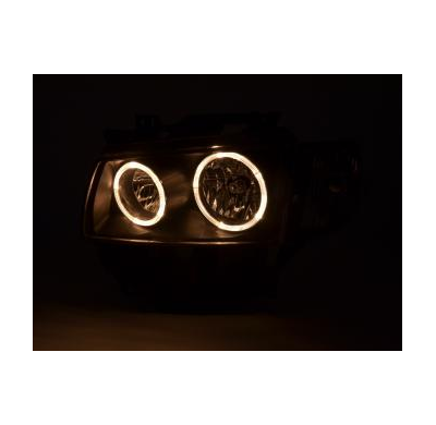 Faros Delanteros Angel Eyes Set  Vw Bus Modelo T4  97-02 Negro Fk Automotive