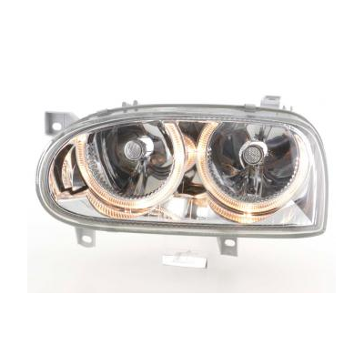 Faros Angel Eyes Para Vw Golf 3 (Tipo 1hxo, 1 Exo) 91-97 Cromado Fk Automotive