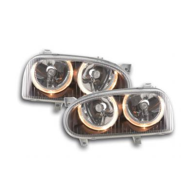 Faros Angel Eyes Para Vw Golf 3 (Tipo 1hxo, 1 Exo) 91-97 Negro Fk Automotive