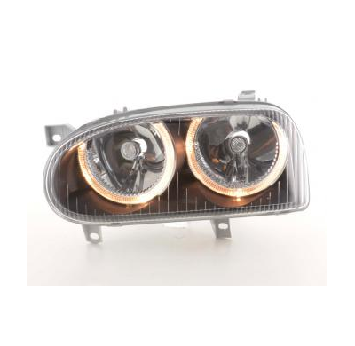 Faros Angel Eyes Para Vw Golf 3 (Tipo 1hxo, 1 Exo) 91-97 Negro Fk Automotive