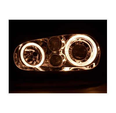 Faros Delanteros Angel Eyes Set  Vw Golf 4 Modelo 1j  98-03 Cromado Fk Automotive