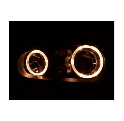 Faros Delanteros Angel Eyes Set  Vw Golf 4 Modelo 1j  98-03 Negro Fk Automotive