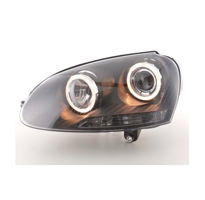 Faros Delanteros Angel Eyes Set  Vw Golf 5 Modelo 1k  03-08 Negro Fk Automotive