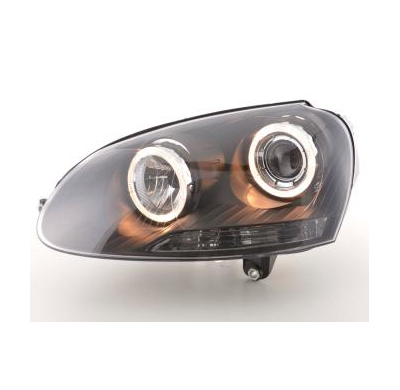 Faros Delanteros Angel Eyes Set  Vw Golf 5 Modelo 1k  03-08 Negro Fk Automotive