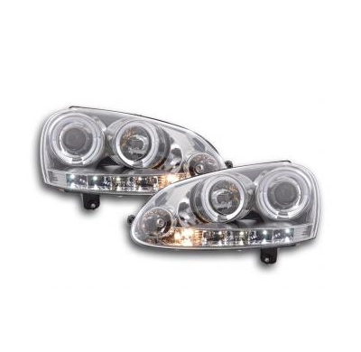 Faros Delanteros Set Angel Eyes Vw Golf 5  03-08, Cromado Fk Automotive