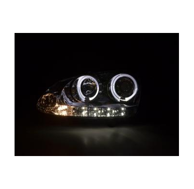 Faros Delanteros Set Angel Eyes Vw Golf 5 Modelo 1k  03-08 Cromado Fk Automotive