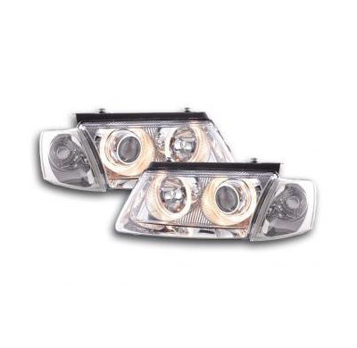 Faros Delanteros Angel Eyes Set  Vw Passat Modelo 3b  97-00 Cromado Fk Automotive