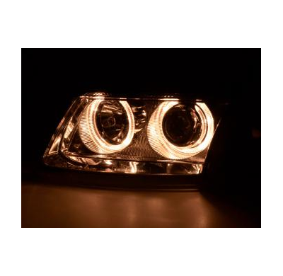 Faros Delanteros Angel Eyes Set  Vw Passat Modelo 3b  97-00 Cromado Fk Automotive